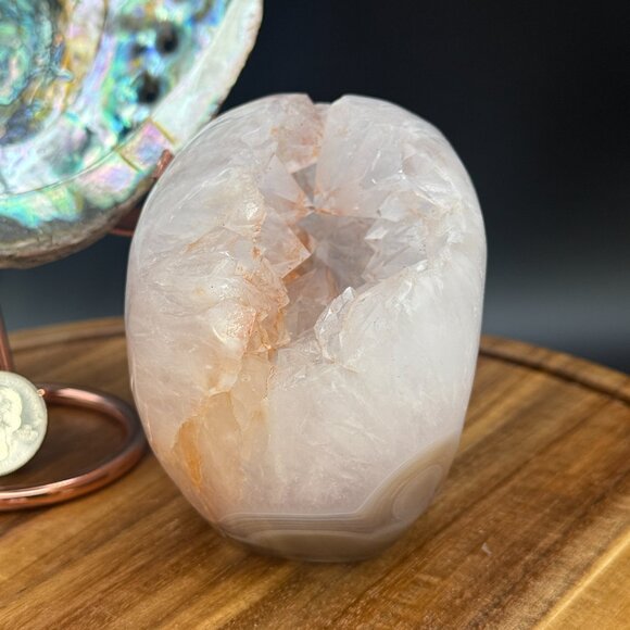 Orca Agate Skull Carving Quartz Pink Clear Neurology Neuro Surgery Office Decor - Picture 4 of 11